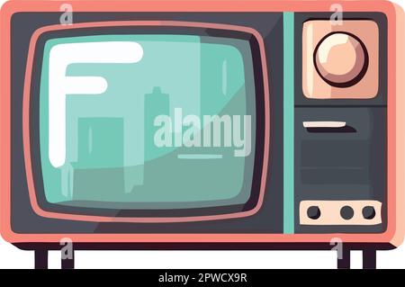 Old fashioned television flat design icon Stock Vector