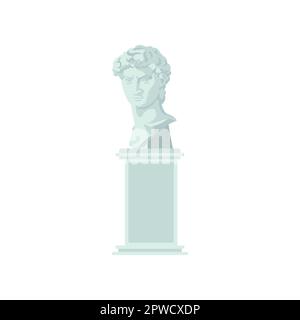 Marble head on stand isolated on white background Stock Vector