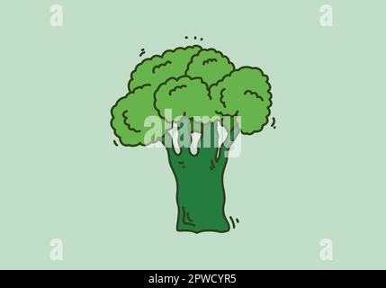 Green color of the broccoli illustration design Stock Vector