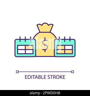 Regular payments RGB color icon Stock Vector