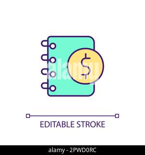 Bookkeeping journal RGB color icon Stock Vector
