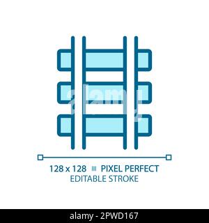 Rails pixel perfect blue RGB color icon Stock Vector