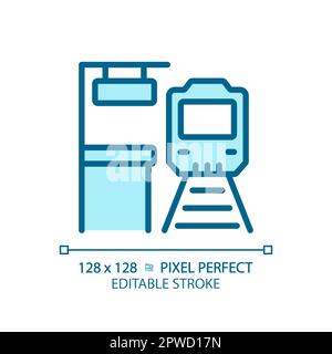 Platform pixel perfect blue RGB color icon Stock Vector