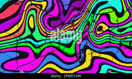 Trippy strip psychedelic pattern. Neon grunge wavy background Stock Vector  Image & Art - Alamy