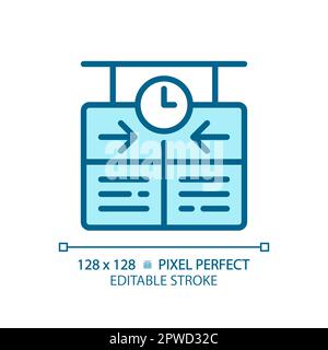 Timetable pixel perfect blue RGB color icon Stock Vector