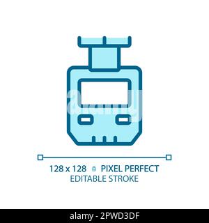 Suspended monorail pixel perfect blue RGB color icon Stock Vector