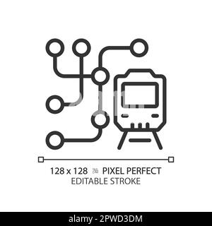 Metro map pixel perfect linear icon Stock Vector