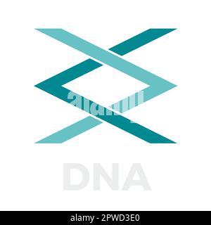 Helix structure of DNA and genetics, made with two arrows. Vector template, logo design Stock Vector