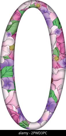 English alfabet. Letters with flowers inside. Specially for decorating invitations. Stock Vector