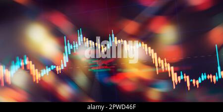 Concept of stock market and fintech. Blurry digital charts over Stock Photo
