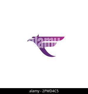 F Eagle Logo Design. F Falcon Logo. Initial F Stock Vector