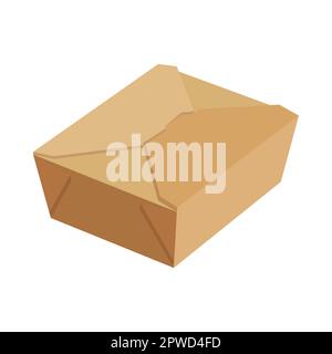 Carton rectangular closed box for fast food vector illustration Stock Vector