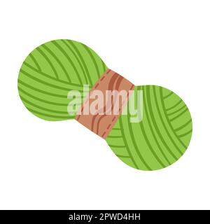 started skein of yarn, Tool for knitting and sewing flat vector illustration. Accessories for needlework isolated on white background Stock Vector