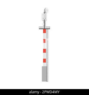 airport striped Antenna tower with satellite dishes vector illustration. Radio, communication or telecom transmission tower, internet, television Stock Vector