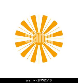 Graphic abstract sun, Sun symbol, Astrological symbols, Vector illustration, Silhouette. Vector design element Stock Vector