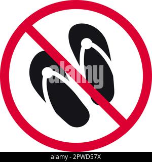 Premium Vector | Various warning signs for no flip flops or no sandals