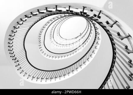 Sprial staircase in an old house forming a beautiful shell pattern Stock Photo