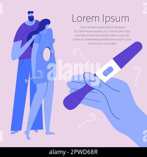 The concept with couple want baby and to be parents. They have problem with infertility, no pregnancy, pregnancy loss, loss baby, miscarriage. The Stock Vector