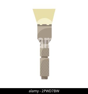 Military torch with light beam cartoon illustration Stock Vector