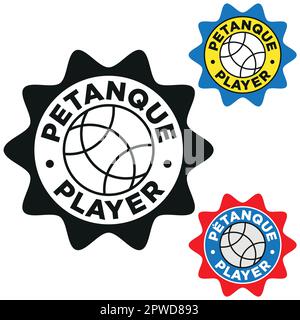 Petanque and boule logo icon pictogram with a boule ball, pétanque is a traditional french game that is played outdoor with a group of people Stock Vector