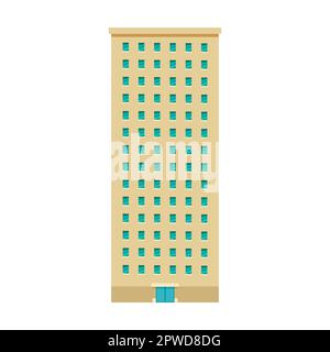 residential multi apartment building. Vector illustration of house and condo complex isolated on white Stock Vector