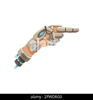 Robot hand pointing to side cartoon illustration Stock Vector