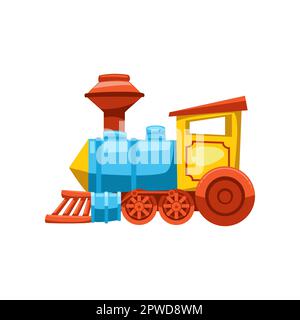 Toy train for kids flat vector illustration Stock Vector