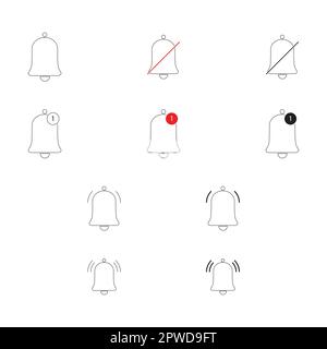 Notification Icon Set Stock Vector