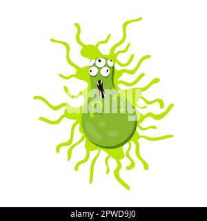 Funny and scary bacteria monster with tentacles, cartoon children s toy ...