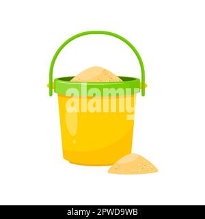 Bucket with sand isolated on white Stock Vector