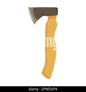 carpenter ax, Construction instrument, cartoon illustration. Building tools or service. Trowel, hummer, screwdriver, rule isolated on white background Stock Vector