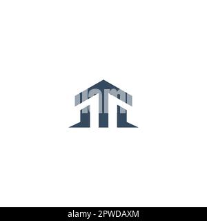 M Arrow Logo Design. Letter M Home Logo Stock Vector