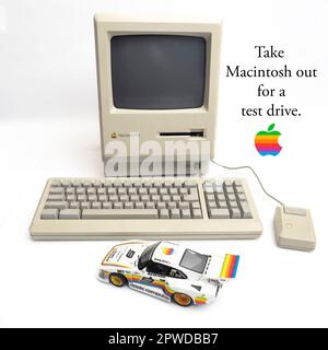vintage advertising porsche apple computer macintosh plus 80's