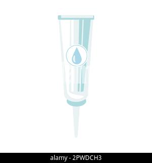 Eye drops in tube with label cartoon illustration Stock Vector