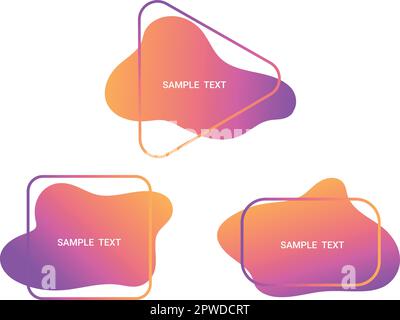 Set of abstract templates for presentation in bright gradient colors. Vector art Stock Vector
