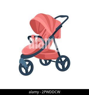 Red stroller for babies vector illustration Stock Vector