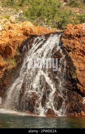 Waterfall at Crocodile Creek Waterhole, Kimberley Coast, WA, Australia Stock Photo