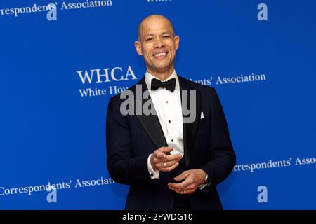 Washington, Vereinigte Staaten. 29th Apr, 2023. Vladimir Duthiers arrives for the 2023 White House Correspondents Association Dinner at the Washington Hilton Hotel on Saturday, April 29, 2023, in Washington, DC Credit: Julia Nikhinson/CNP/dpa/Alamy Live News Stock Photo