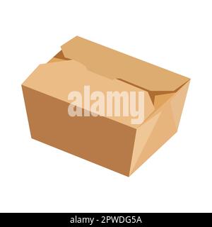 Carton rectangular closed high box for fast food vector illustration Stock Vector