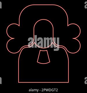 Neon judge lawyer jury avatar red color vector illustration image flat style light Stock Vector