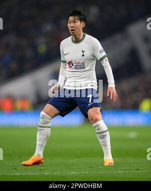 27 Apr 2023 - Tottenham Hotspur v Manchester United - Premier League - Tottenham Hotspur Stadium  Tottenham's Heung-Min Son during the Premier League match against Manchester United. Picture : Mark Pain / Alamy Live News Stock Photo