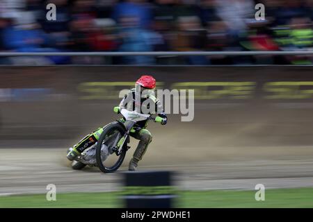 (230430) -- DONJI KRALJEVEC, April 30, 2023 (Xinhua) -- Martin Vaculik of Slovkia competes during the 2023 FIM Speedway Grand Prix Croatia in Donji Kraljevec, Croatia, April 29, 2023. (Igor Kralj/PIXSELL via Xinhua) Stock Photo