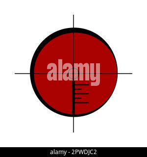 Circular red gun or rifle sight viewfinder cartoon illustration Stock Vector