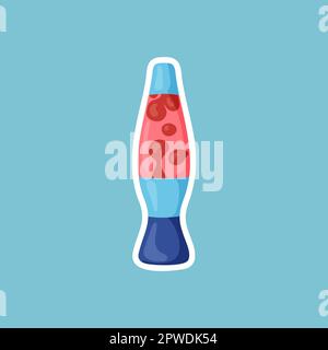 Retro hippie badge with lava lamp vector illustration Stock Vector