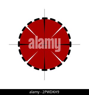 Circular red sniper scope or crosshair cartoon illustration Stock Vector