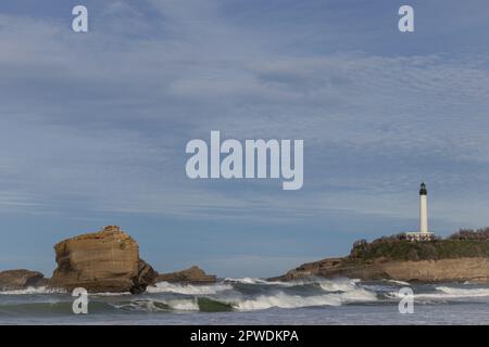 Phare de Biarritz, lighthouse in Biarritz city, France Stock Photo