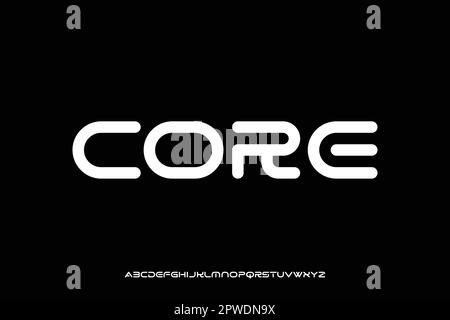 Unique modern futuristic alphabets display font vector Stock Vector