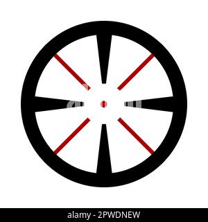 Gun, pistol or rifle scope cartoon illustration Stock Vector