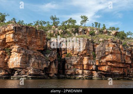 Sandstone Cliffs on King George River, Kimberley Coast, WA, Australia Stock Photo