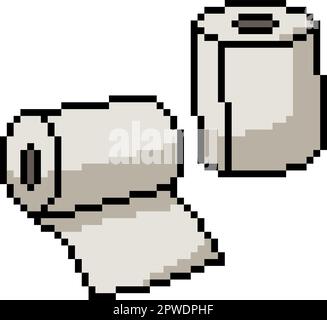 pixel art of toilet paper roll Stock Vector